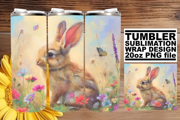 Elegant Tumbler Decor with Cheerful Bunnies For Discount