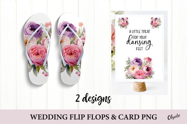 A Little Treat For Your Dancing Feet. Wedding Flip Flops PNG. Supply