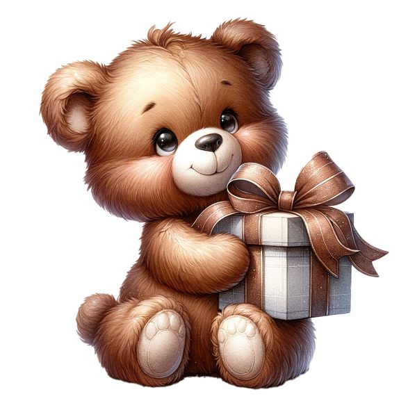 Teddy Bear with Gift Box,Illustrator Clipart,Quotes and Sayings,Food & Drink,On Sale, Print & Cut Discount