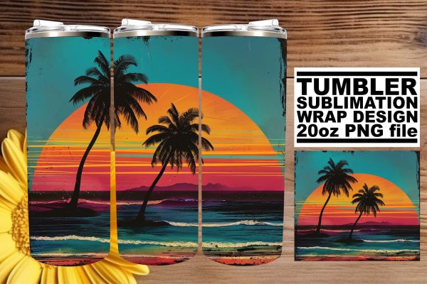 Nostalgic Flower Harmony: Sublimation 20oz Tumbler Wrap Cheap