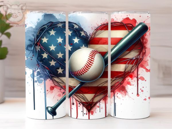American Baseball 20oz Tumbler Png, Sublimation Design, Baseball Tumbler Png, Digital Download PNG Discount