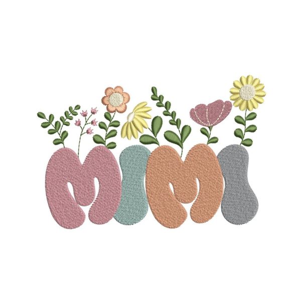 Mimi Flower Embroidery Design, 3 sizes, Instant Download For Cheap