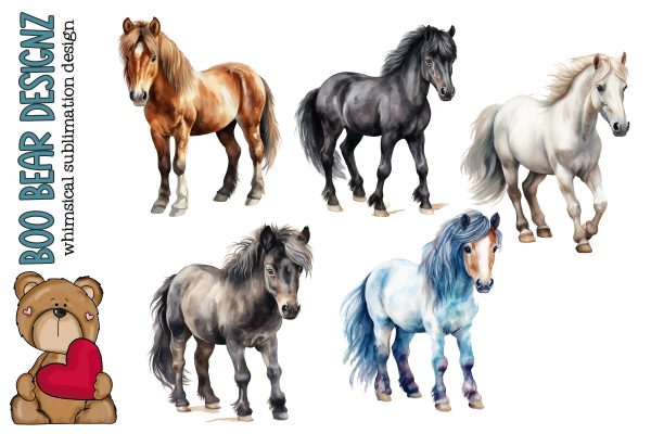 Watercolor Lil Horse Clipart Discount