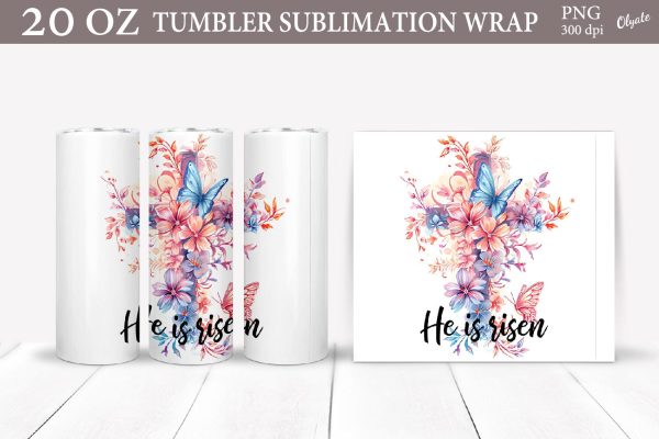 He is Risen. Easter Tumbler Sublimation. 20 OZ Tumbler PNG Online Hot Sale