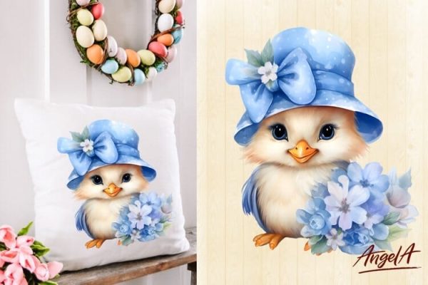 Easter pillow sublimation design   cute easter chick clipart Hot on Sale