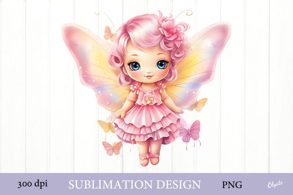 Doll Clipart PNG. Watercolor Fairy Sublimation Hot on Sale