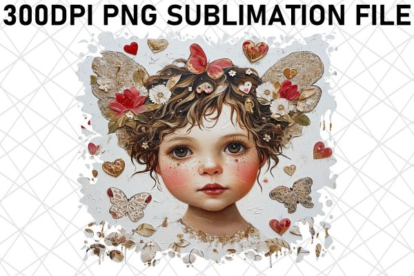 Whimsical Cupid s Adventure: Watercolor Sublimation Fashion