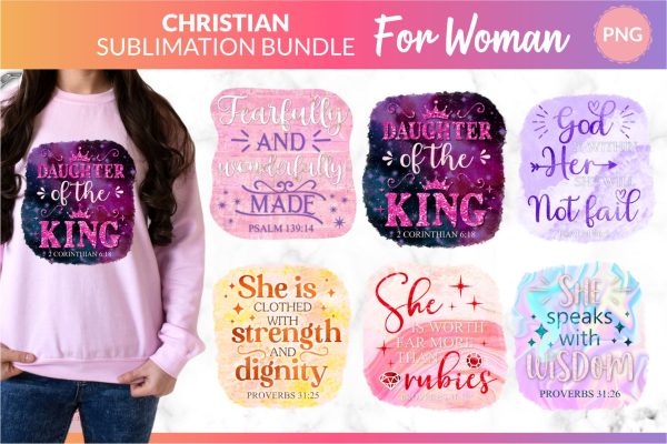 Christian Sublimation Bundle for Woman Faith Religious Empowered Woman Quote Designs. Christian PNG, Christian Designs, God PNG, Faith PNG, Bible Verse PNG, Religious PNG, Jesus PNG, Bible PNG on Sale