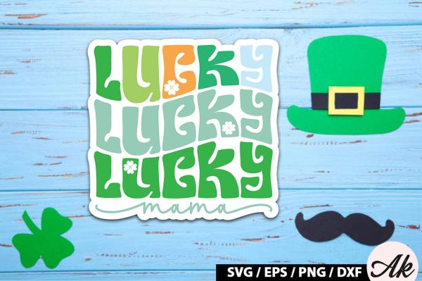 Lucky mama Retro Stickers Online now