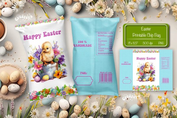 Happy easter Chip Bag template Easter Bunny Printable party favor on Sale
