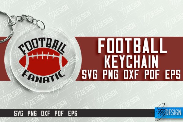 Football SVG Design | Round Keychain Designs | Dad Keychain Online Sale
