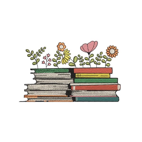 Floral Book Embroidery Design, 3 sizes, Instant Download Online Hot Sale