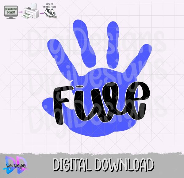 Hi Five Svg- Png- 5th Birthday- five- Digital Download Cheap
