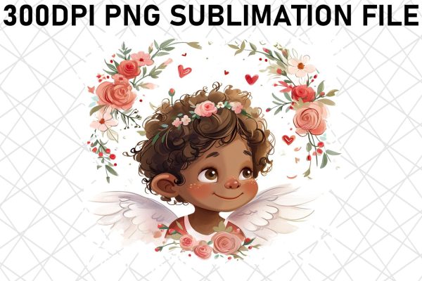 Whimsical Cupid s Delight: Watercolor Sublimation Cheap