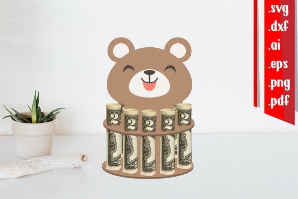 Bear Money Cake Holder Paper Cut on Sale