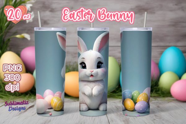 Easter Bunny Tumbler Wrap | 20oz Skinny Tumbler Wrap Sublimation Design Online Sale