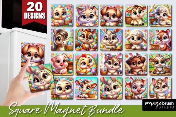 Easter Magnet Sublimation Bundle, Farm Animals Fridge Magnets Discount