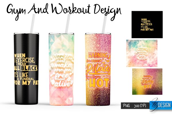 Gym and Workout Tumblers Wrap20 oz | PNG File | 300 DPI Online Hot Sale