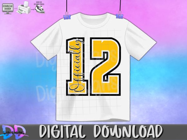 Officially 12, 12th Birthday Svg Png- Digital Download Online now