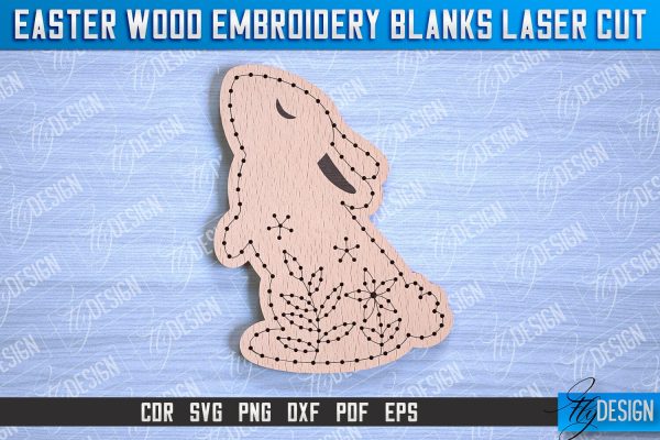 Easter Wood Embroidery Blanks | Laser Cut Design | CNC File For Discount