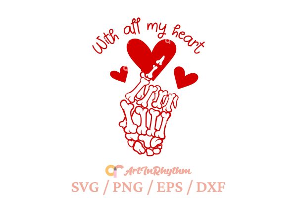 Skeleton finger heart svg, Happy Valentine s day svg For Cheap