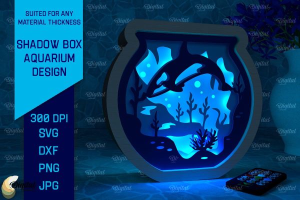 Shadow Box Aquarium Paper Cut. 3D Light Box SVG Online Hot Sale