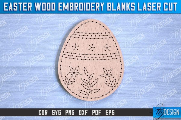 Easter Wood Embroidery Blanks | Laser Cut Design | CNC File Online now