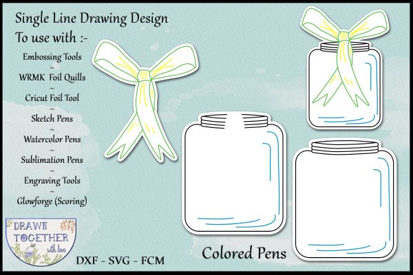 Jars and Bows - Single line Sketch | Draw For Discount