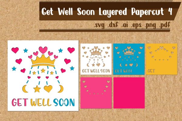 Get Well Soon Layered Papercut 4 on Sale