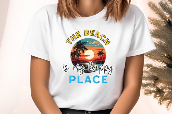 The  beach is my happy place PNG Design Online now