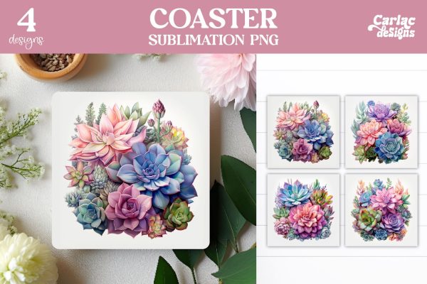 Succulents Square Coaster Sublimation Online Hot Sale