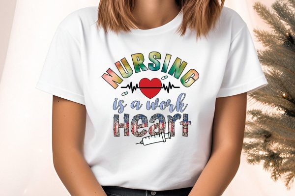 Nursing is a work heart PNG Design Cheap