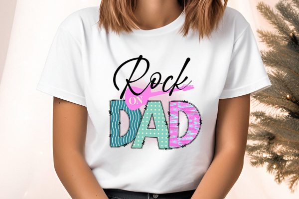 Rock On Dad PNG Design For Discount