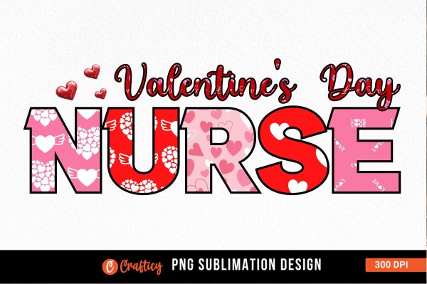 Valentines day nurse PNG Design Sale