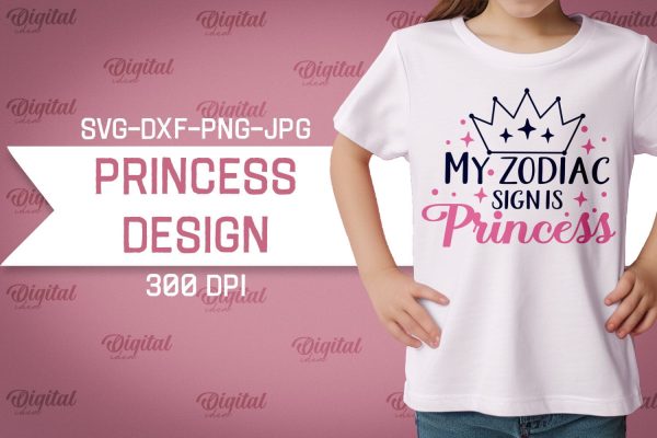 Princess SVG. Princess Girl SVG. T-Shirt Design SVG Hot on Sale