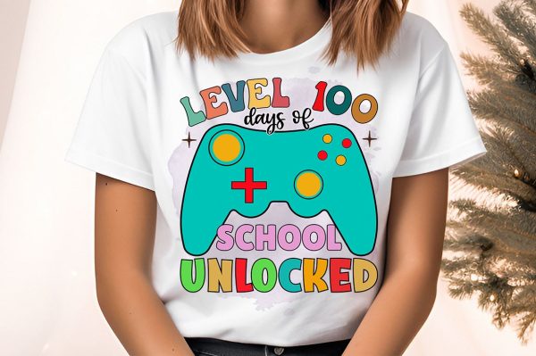 Level 100 days of school unlocked PNG Design Supply