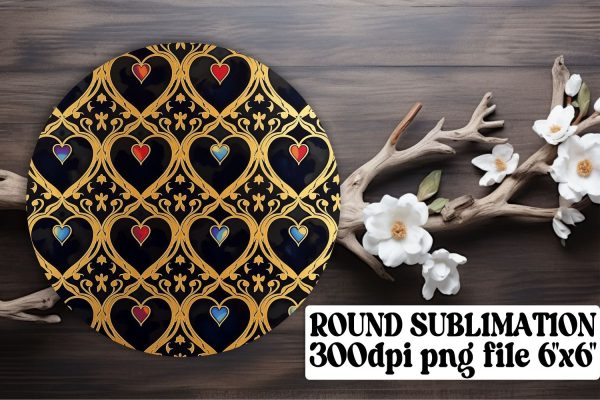 Heart Patterned Keychains - Circular Charm Sale