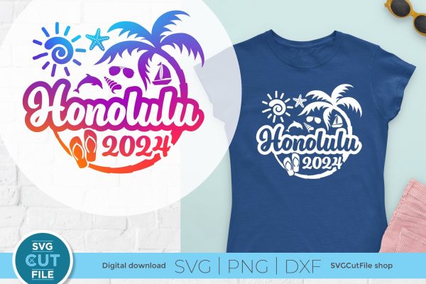 2024 Honolulu Hawaii svg - Honolulu Hawaii Vacation or Trip Design Discount