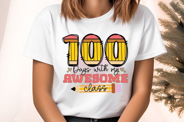 100 days with my awesome class PNG Design For Sale