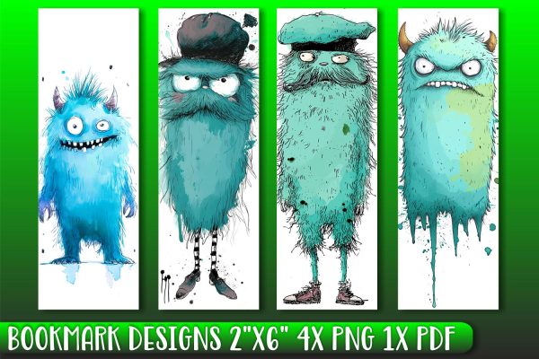 Whimsical Monster Printable Set for Sublimation Use Sale