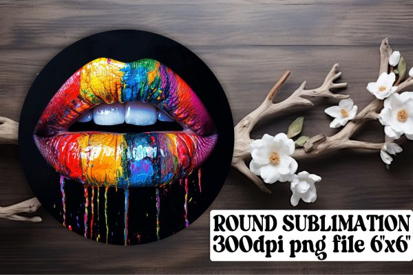 Glamorous 3D Lips Sublimation Set: Feminine Decor for Circle & Car Coaster For Discount