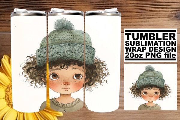 Playful Boho Children Sublimation Tumbler Artwork on Sale
