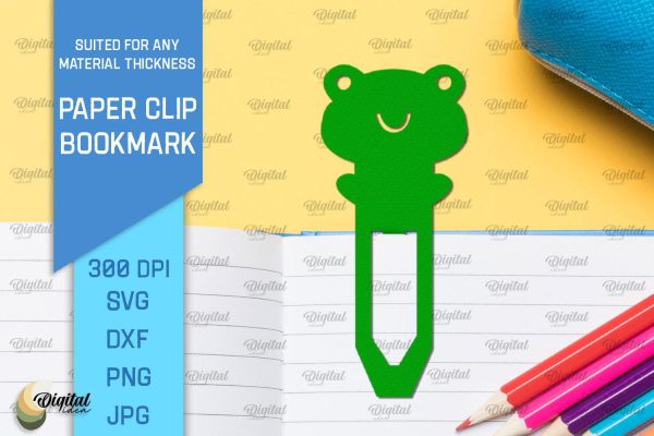 Frog Paper Clip Bookmark. Bookmark Clip Template SVG For Cheap