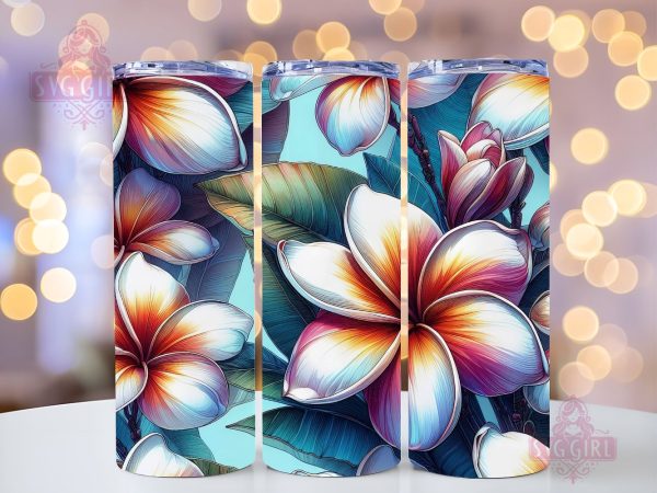 Hawaiian Plumeria Flower 20 oz Tumbler Wrap, Flower 20oz Tumbler Wrap Sublimation Design, Straight Tapered Tumbler Wrap, Tumbler Png, Instant Digital Download Cheap