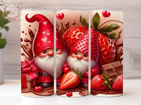 Gnomes Valentines 20oz Tumbler Wrap PNG, Valentines PNG Downloads, 20oz Tumbler Png, Sublimation Design, Digital, Digital Download PNG Supply