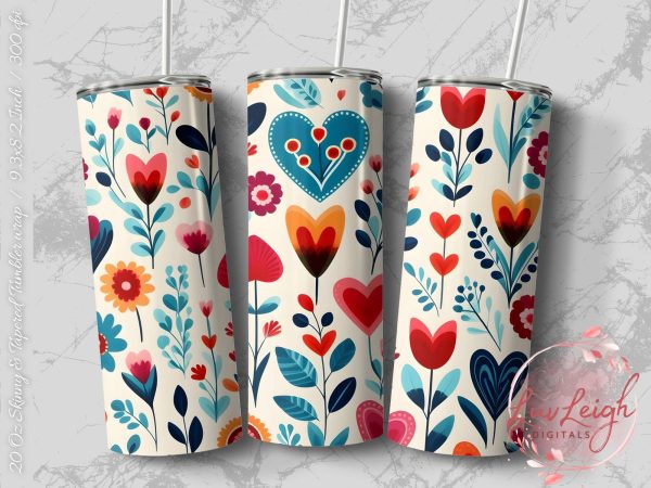 Valentine s Tumbler wrap, Hearts Pattern wrap png Online now