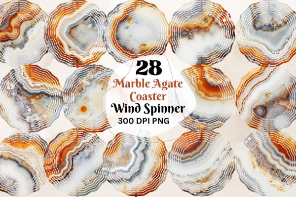 Marble Agate Coaster Wind Spinner  Sublimation Bundle For Discount
