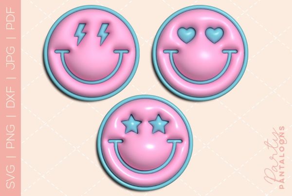 Happy face svg, love happy face, y2k digital stickers, digital planner stickers, for sublimation, mousepad sublimation, stickers png, puff svg Cheap