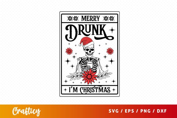 Merry drunk im christmas Svg Design Sale