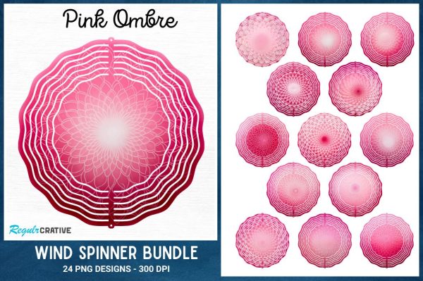Pink Ombre Wind Spinner  Sublimation Bundle Online Hot Sale